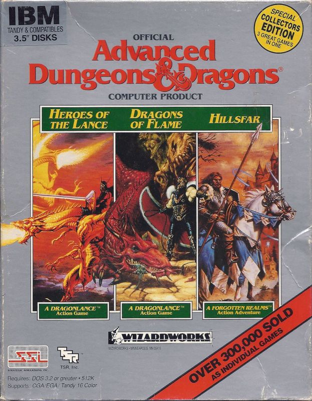 Front Cover for Advanced Dungeons & Dragons: Heroes of the Lance / Dragons of Flame / Hillsfar (DOS)