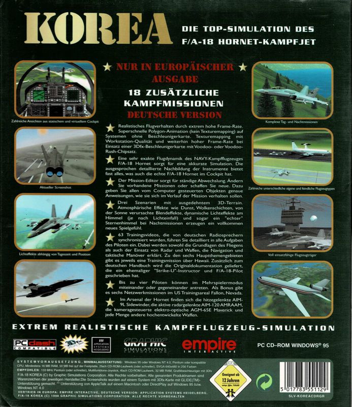 Back Cover for F/A-18 Korea (Windows)