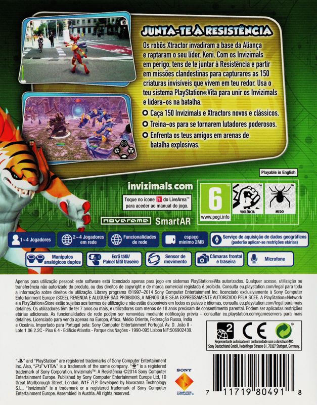 Back Cover for Invizimals: The Resistance (PS Vita)
