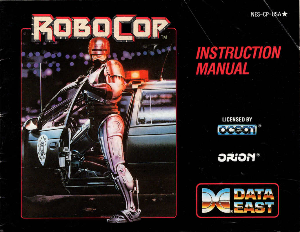 Manual for RoboCop (NES): Front