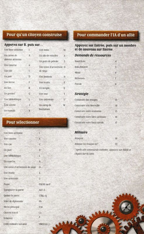 Reference Card for Rise of Nations: Gold Edition (Windows): Back (4-folded)
