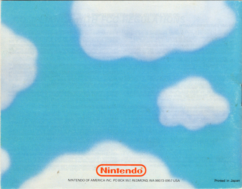Manual for Super Mario Bros. 2 (NES): Back