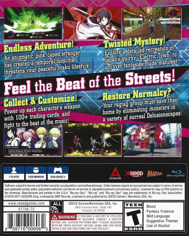 Back Cover for Akiba's Beat (PlayStation 4)