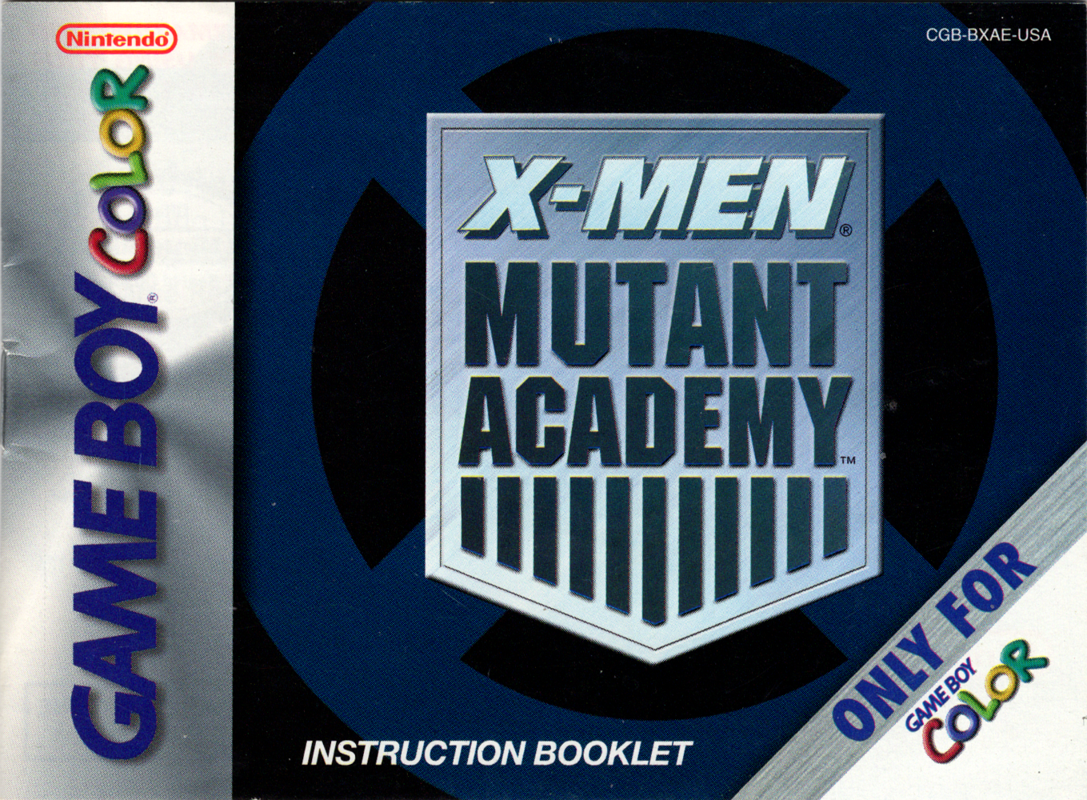 Manual for X-Men: Mutant Academy (Game Boy Color): Front