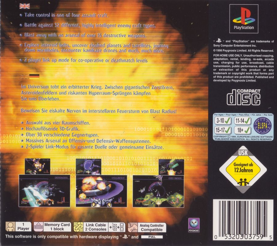 Back Cover for Blast Radius (PlayStation)