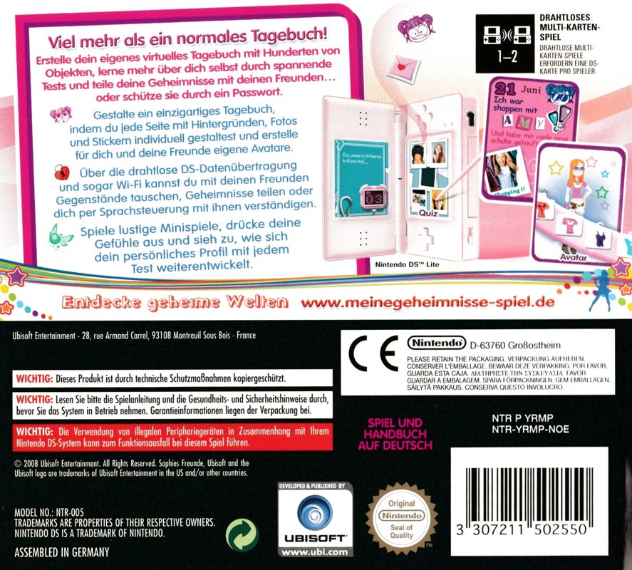 Back Cover for My Secret World by Imagine (Nintendo DS)
