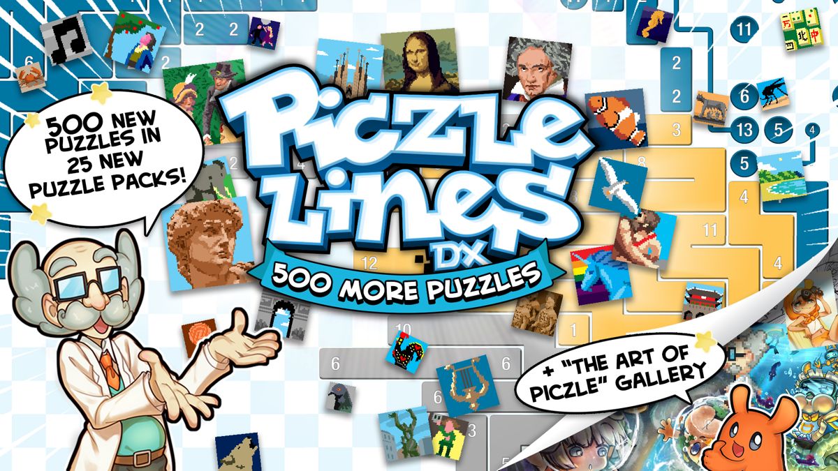 Front Cover for Piczle Lines DX: 500 More Puzzles (Nintendo Switch) (download release)