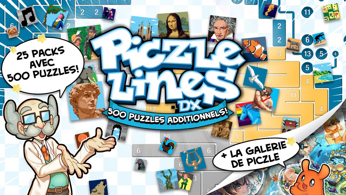 Front Cover for Piczle Lines DX: 500 More Puzzles (Nintendo Switch) (download release): French version