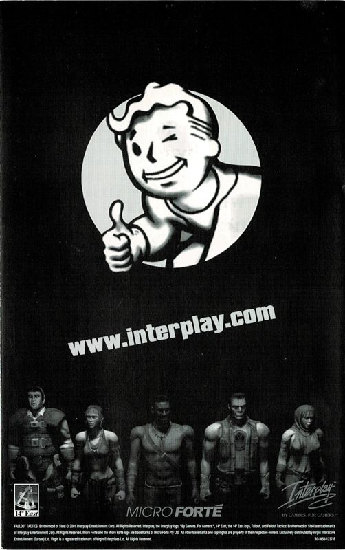 Reference Card for Fallout Radioactive (Windows): Back