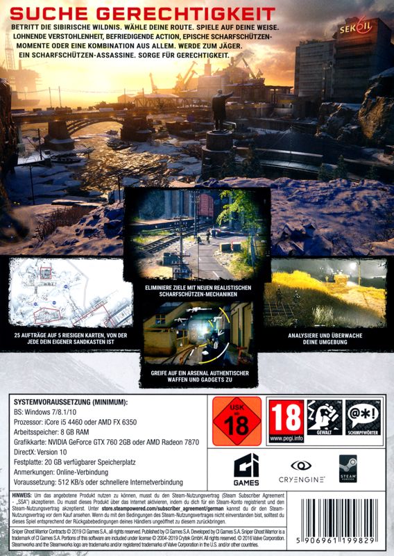 Sniper: Ghost Warrior - Contracts cover or packaging material - MobyGames