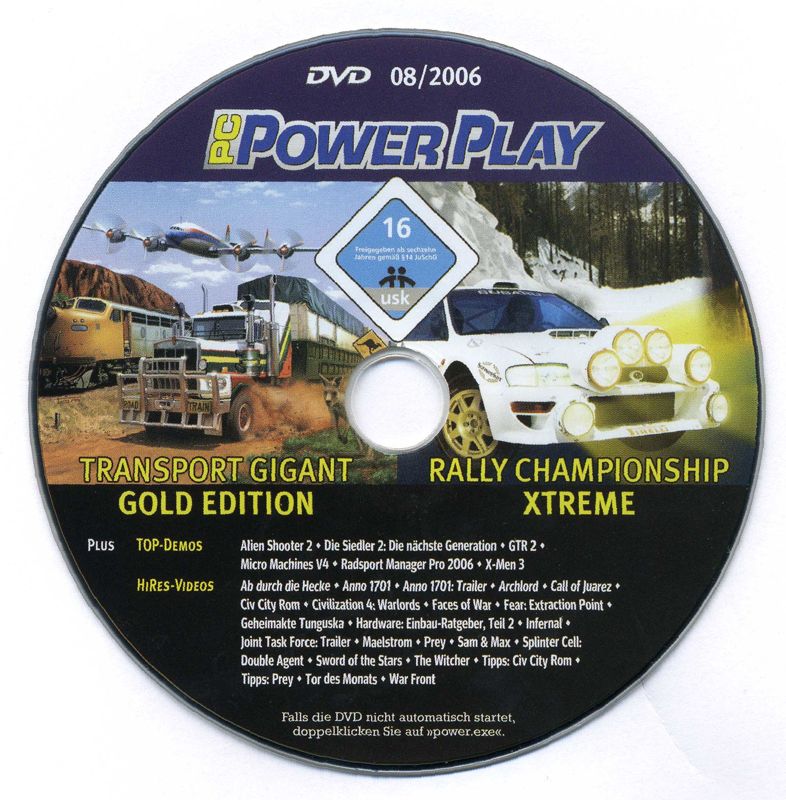 Media for Rally Championship Xtreme (Windows) (PC PowerPlay 08/2006 covermount)