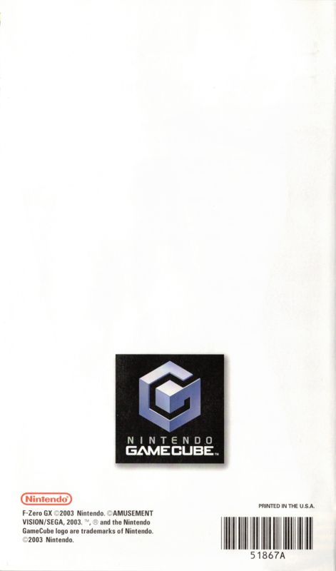 Advertisement for F-Zero GX (GameCube): Back