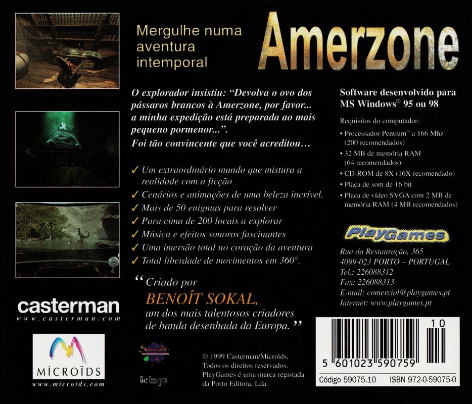 Other for Amerzone: The Explorer's Legacy (Windows): Jewel Case - Back