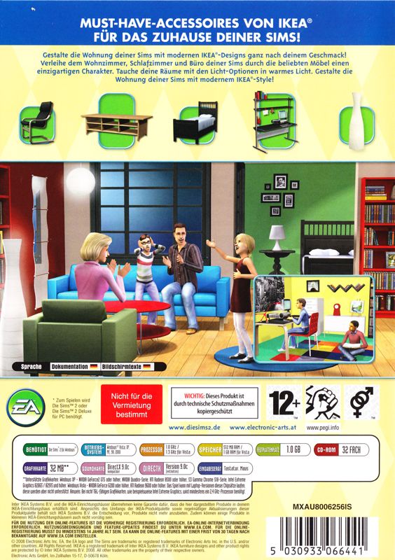 Back Cover for The Sims 2: IKEA Home Stuff (Windows)