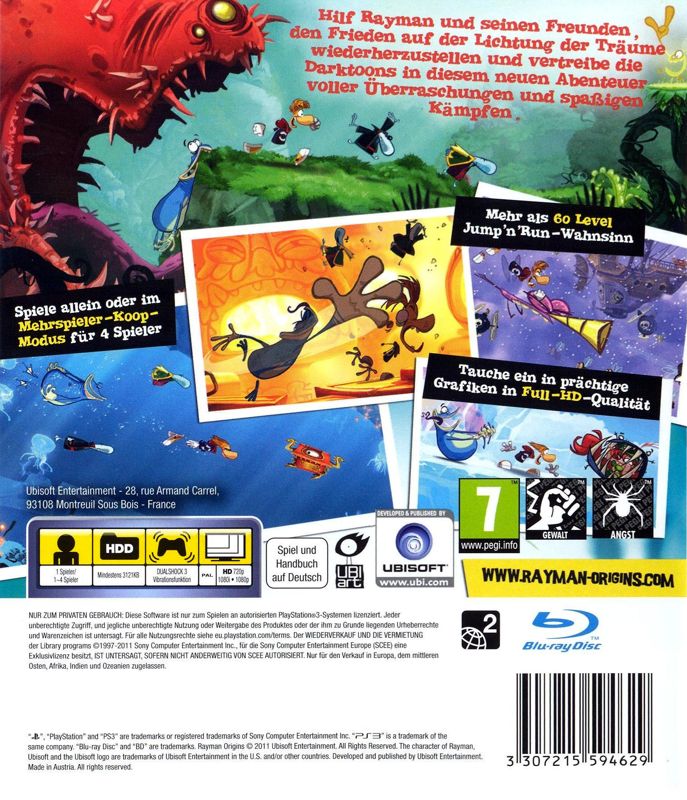 Rayman Origins cover or packaging material - MobyGames