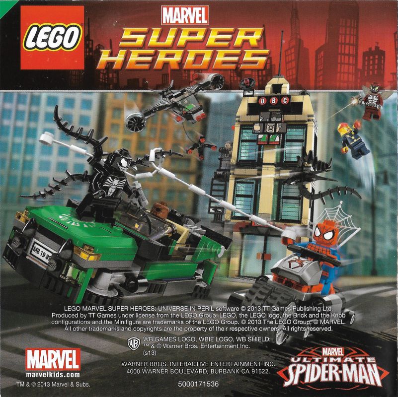 Manual for LEGO Marvel Super Heroes: Universe in Peril (Nintendo 3DS): Back