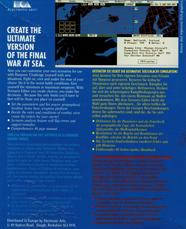 Harpoon Scenario Editor cover or packaging material MobyGames