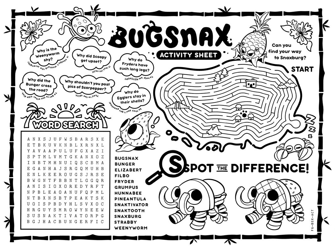 Extras for Bugsnax (PlayStation 5) (Fangamer edition): Activity sheet