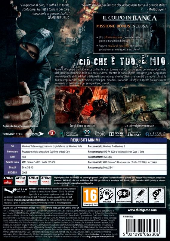 Back Cover for Thief (Windows)