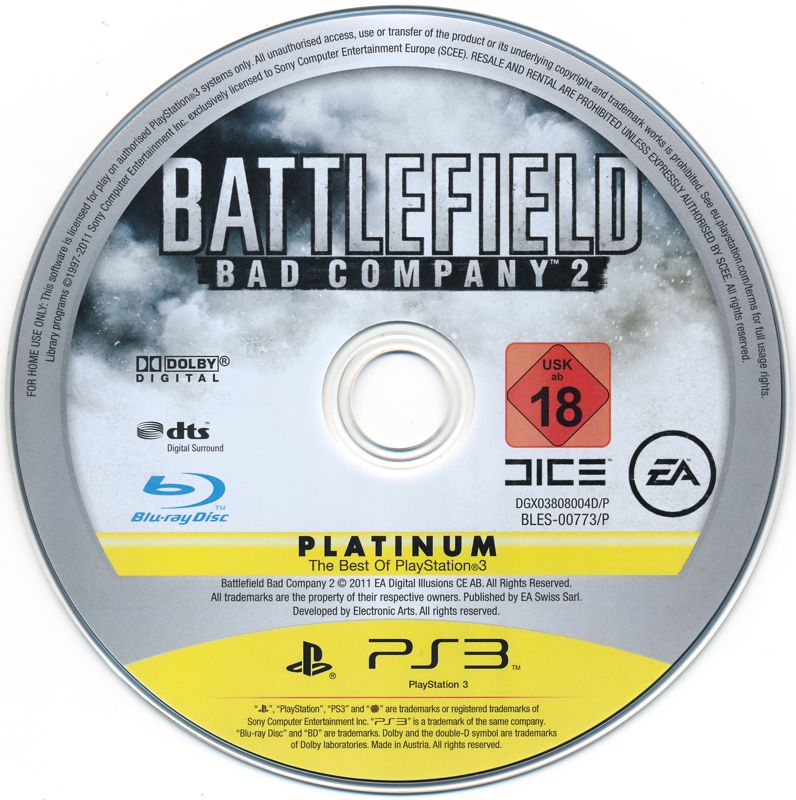 Media for Battlefield: Bad Company 2 (PlayStation 3) (Platinum release)