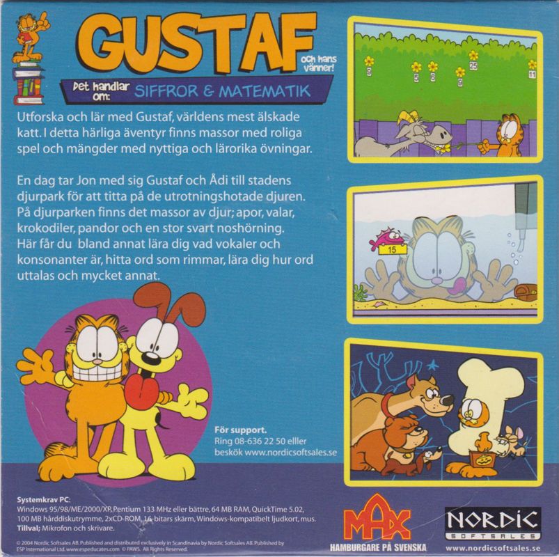 Back Cover for Garfield: It's All About Phonics - Kindergarten (Windows) (MAX-sponsored release): Misprinted rear cover.