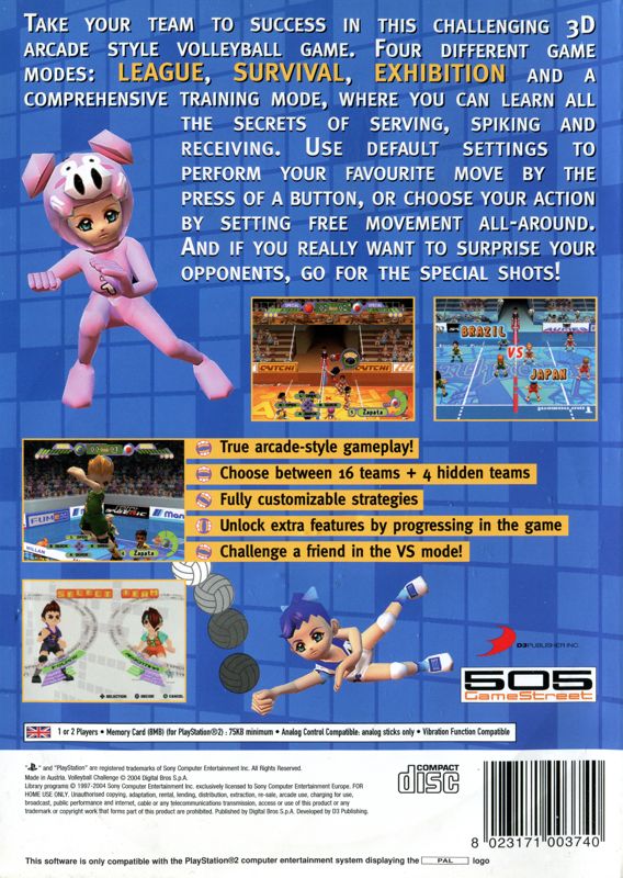 Volleyball Challenge cover or packaging material MobyGames