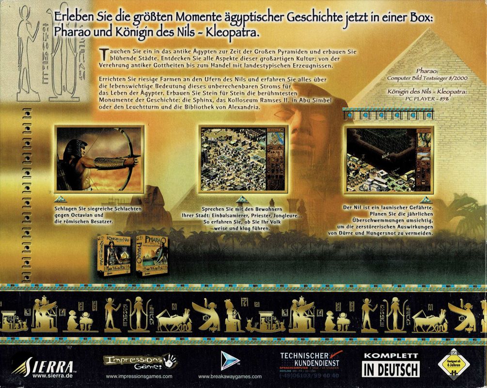 Back Cover for Pharaoh: Gold (Windows)