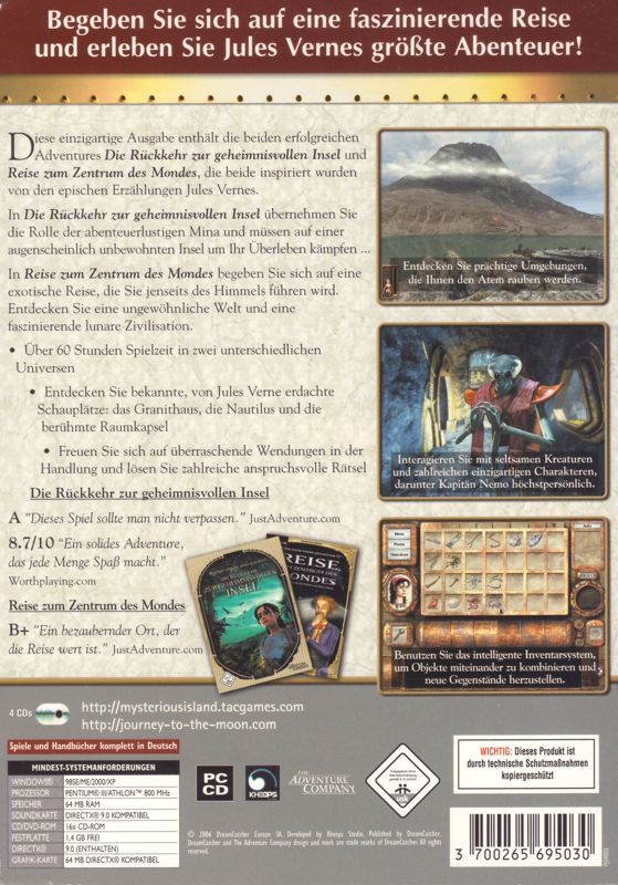 Back Cover for Jules Verne: Collector's Edition (Windows)