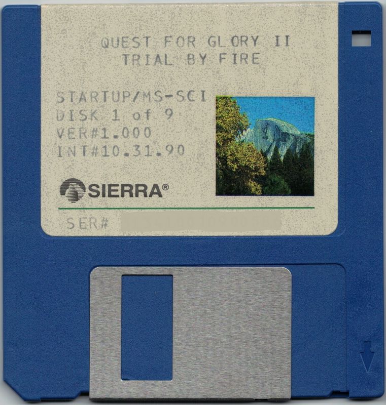Media for Quest for Glory II: Trial by Fire (DOS) (Dual media edition, v1.000): Disk 3.5" - 1 of 9