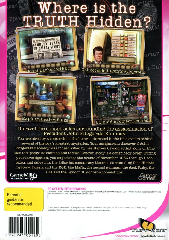Back Cover for Hidden Mysteries: JFK Conspiracy (Windows) (TKplay release)