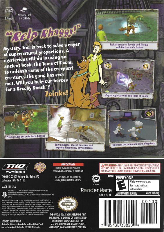 Back Cover for Scooby-Doo!: Mystery Mayhem (GameCube)