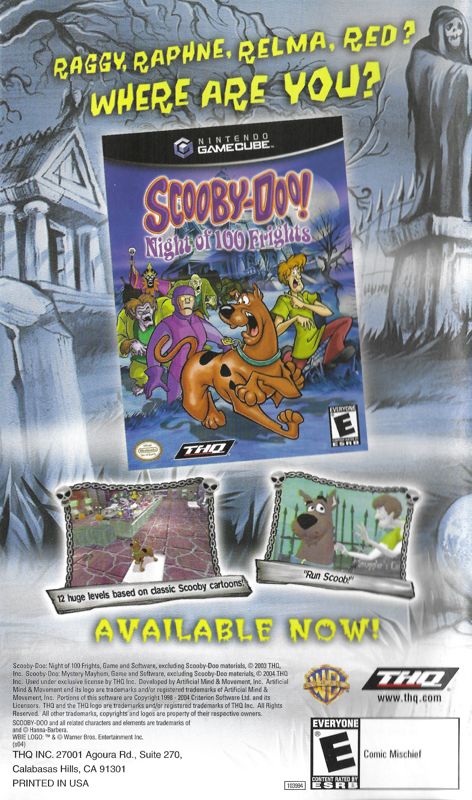 Manual for Scooby-Doo!: Mystery Mayhem (GameCube): Back