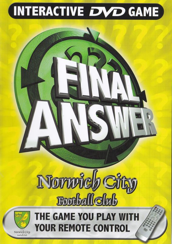 Front Cover for Final Answer: Norwich City (DVD Player)