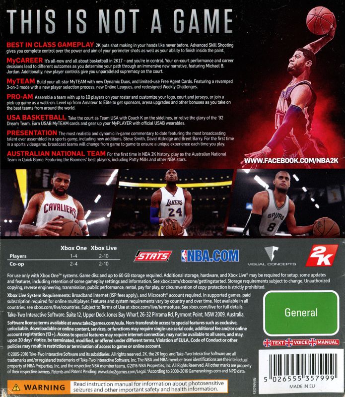Nba 2k17 Cover Or Packaging Material Mobygames