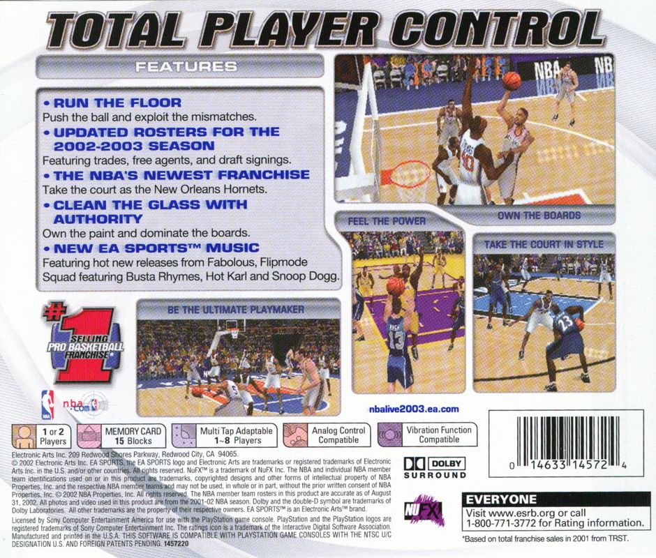 NBA Live 2003 cover or packaging material - MobyGames