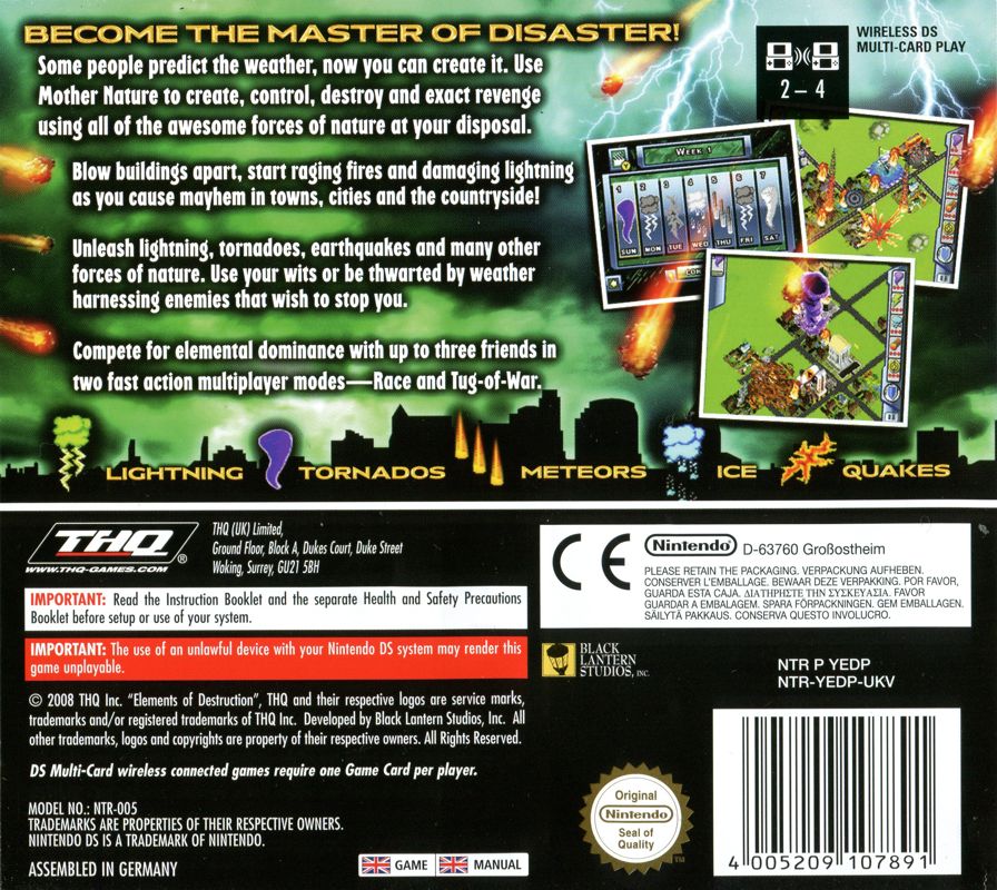 Elements of Destruction cover or packaging material - MobyGames