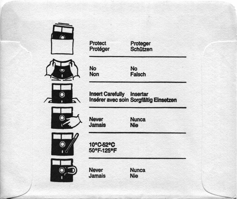 Other for Wrath of the Demon (DOS) (5.25" Disk Version): Floppy Disk Sleeves - Back