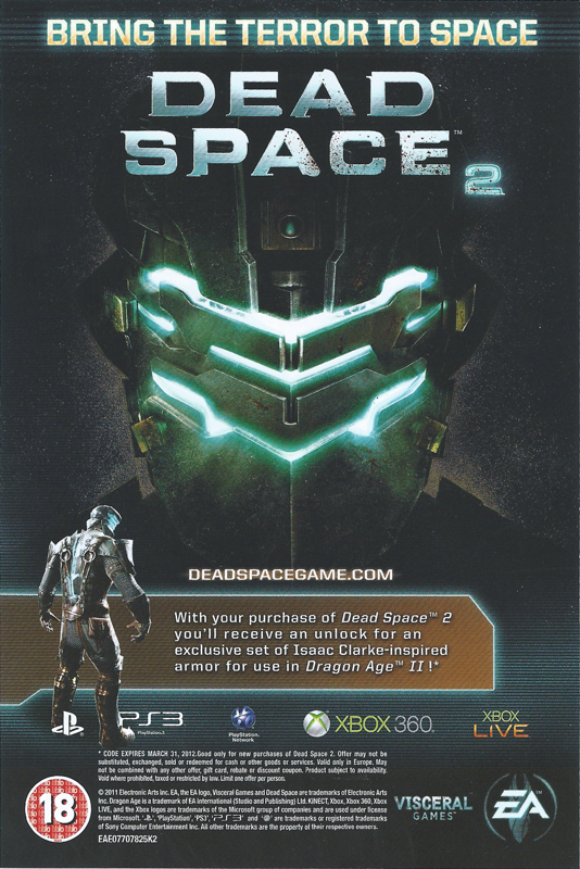 Advertisement for Dragon Age II (BioWare Signature Edition) (Macintosh and Windows): Side 2