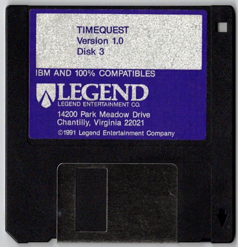 Media for Timequest (DOS) (3.5" disk release): Disk 3