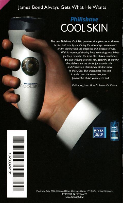 Manual for 007: Nightfire (GameCube): Back