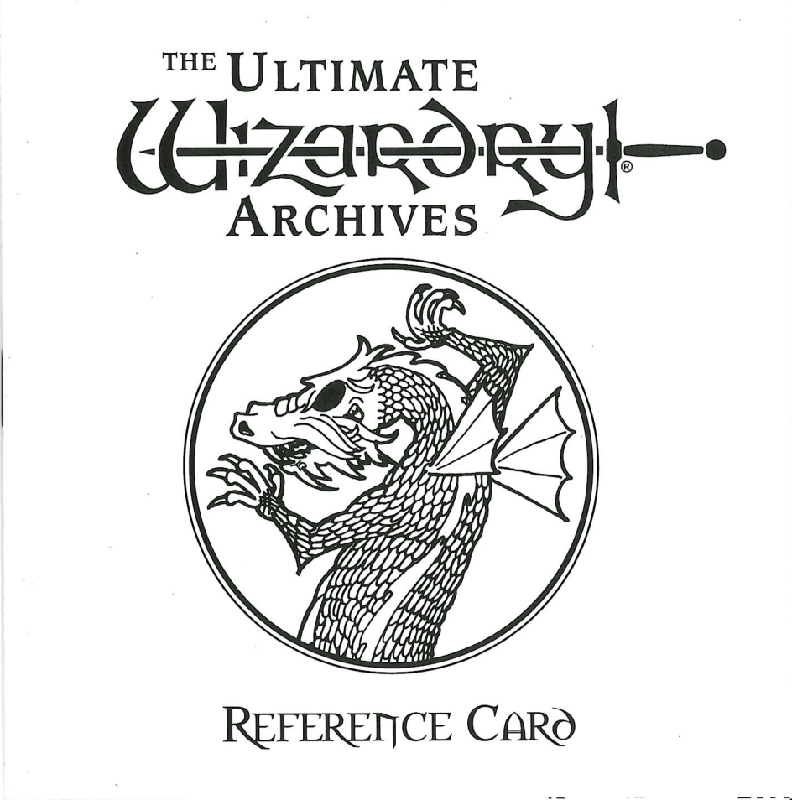 Reference Card for The Ultimate Wizardry Archives (Windows): Front