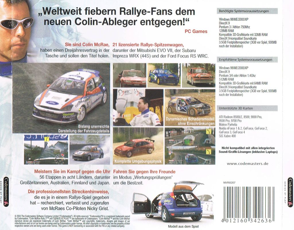 Other for Colin McRae Rally 3 (Windows) (Software Pyramide release): Jewel Case - Full Back Cover