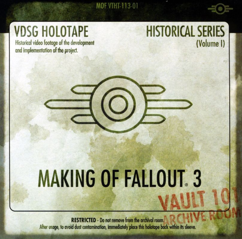 Extras for Fallout 3 (Collector's Edition) (PlayStation 3): Making of Fallout 3 - sleeve - front
