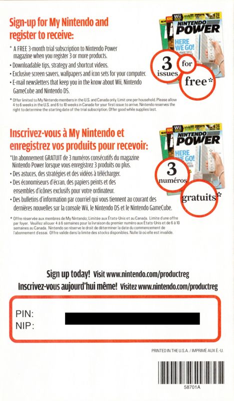 Advertisement for The Legend of Zelda: Twilight Princess (GameCube): Back