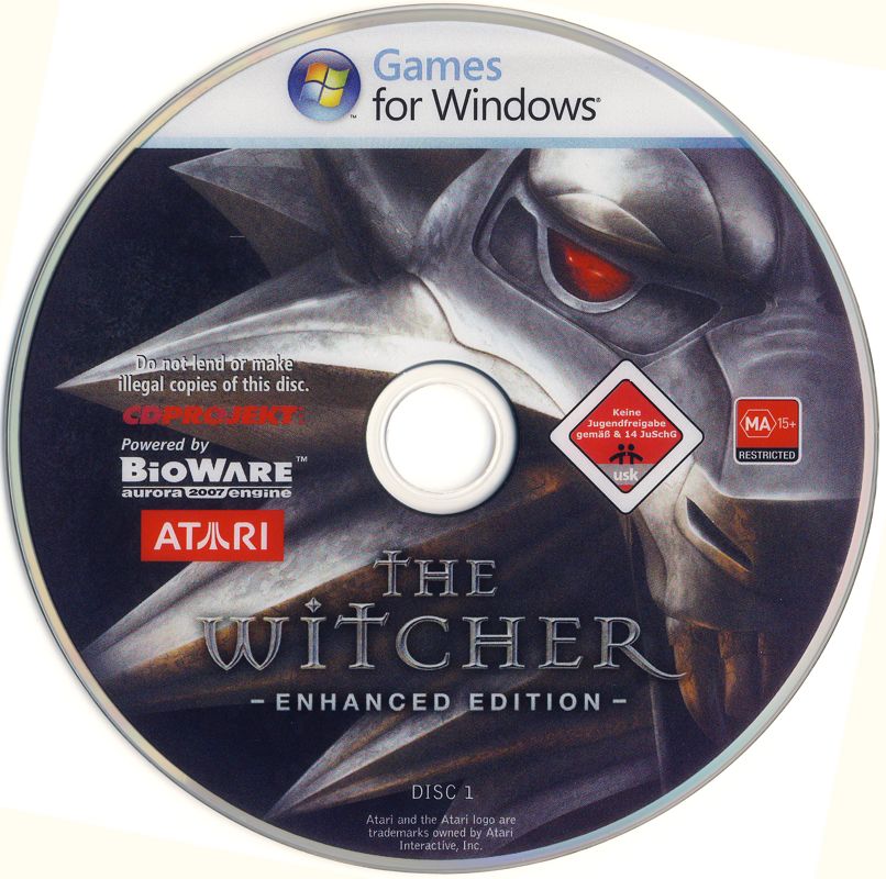 Media for The Witcher: Enhanced Edition (Windows) (3 DVD version): Game Disc