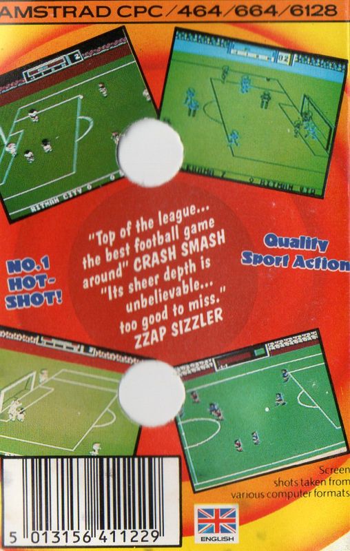 Back Cover for Match Day II (Amstrad CPC) (Hit Squad budget release)