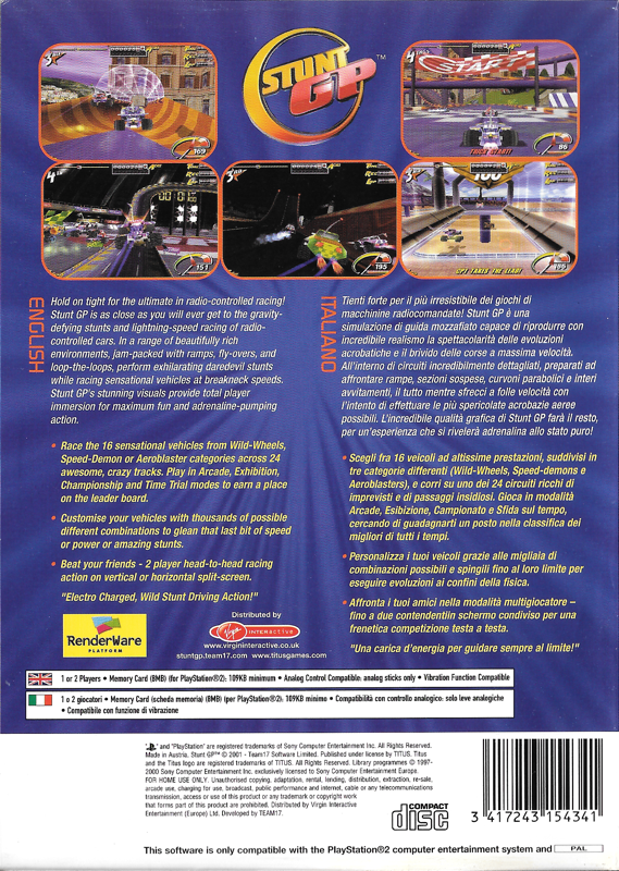 Back Cover for Stunt GP (PlayStation 2)