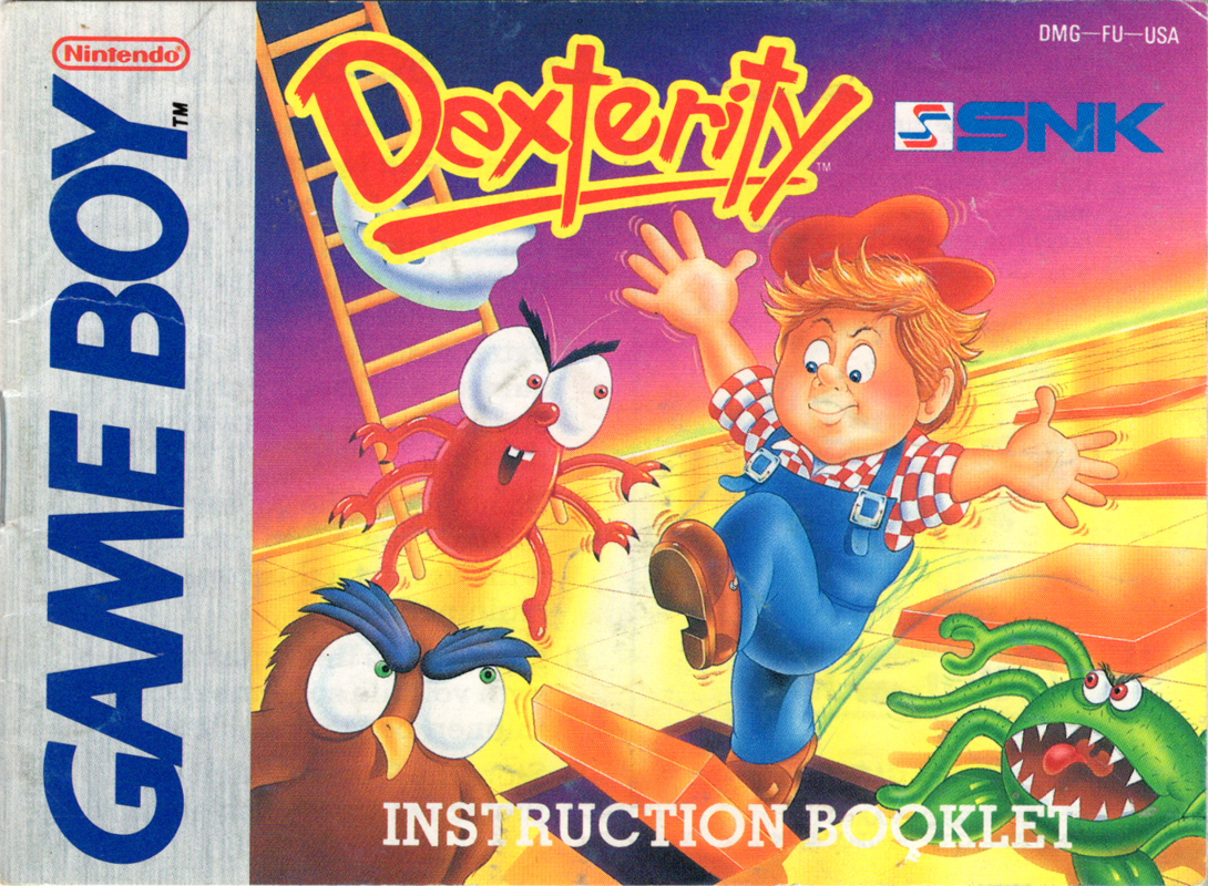 Manual for Dexterity (Game Boy): Front