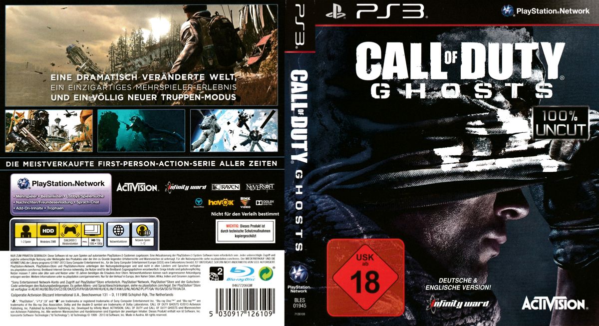Full Cover for Call of Duty: Ghosts (PlayStation 3)