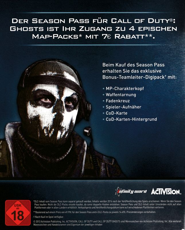 Advertisement for Call of Duty: Ghosts (PlayStation 3): Inside Left